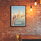 Lámina Oviedo Travel Poster Catedral Asturias