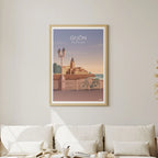 Lámina de Gijón Asturias Travel Poster