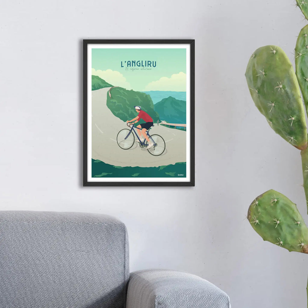 Lámina L'Angliru Asturias ciclismo