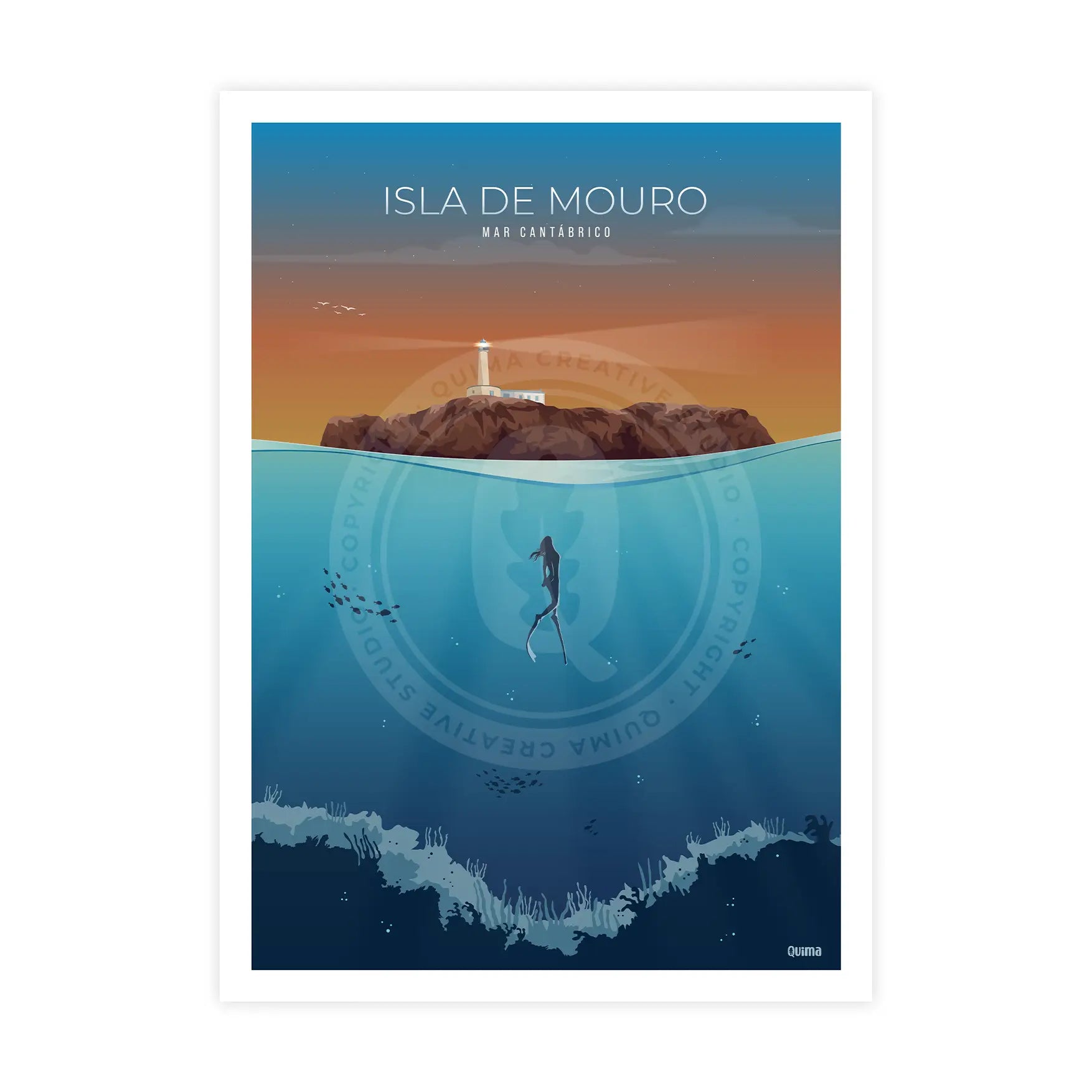 Lámina Isla de Mouro Santander