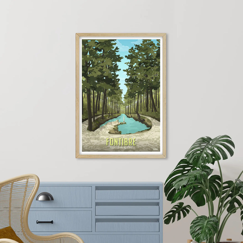 Lámina de Fontibre nacimiento del Ebro Cantabria Poster