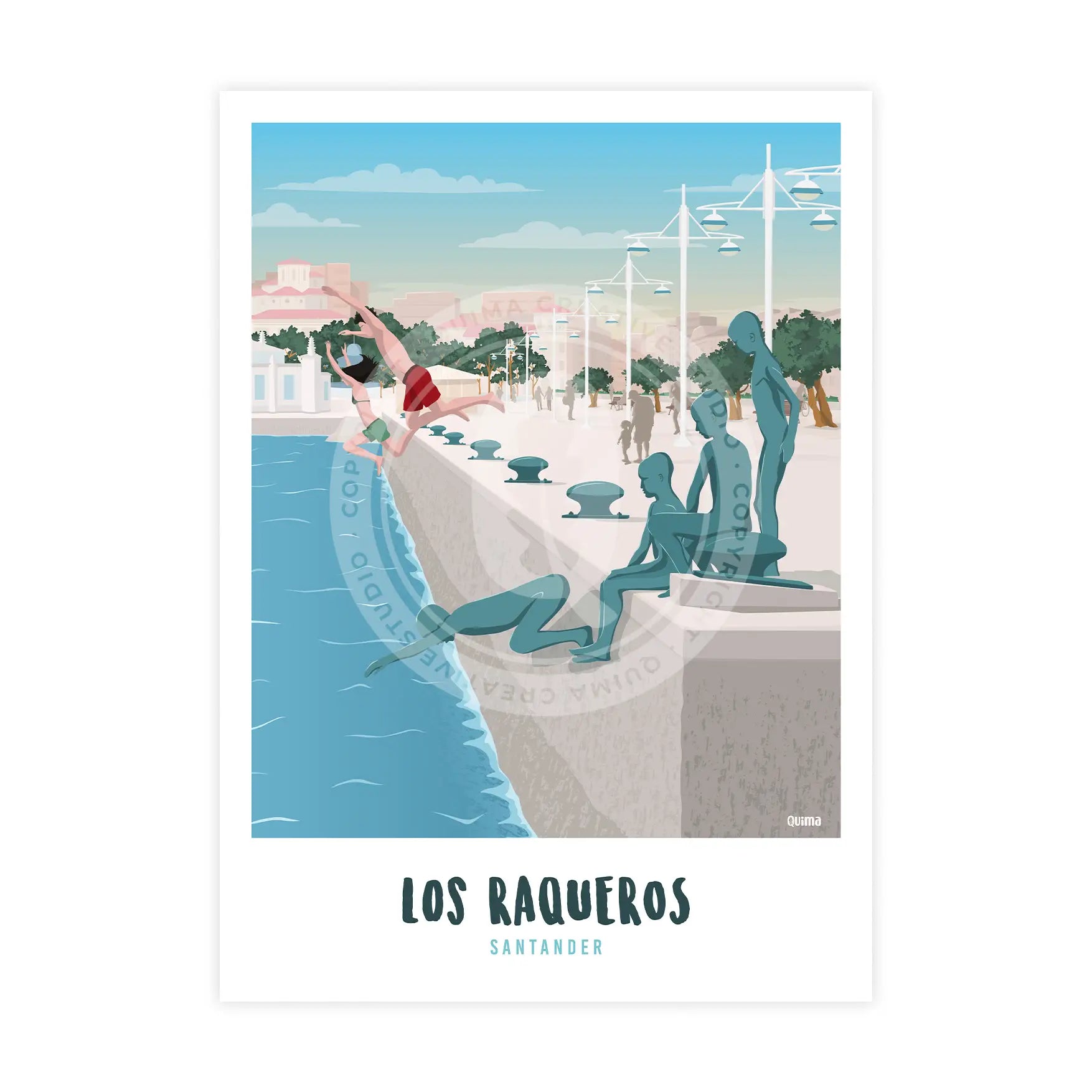Lámina de Los Raqueros Santander Travel Poster