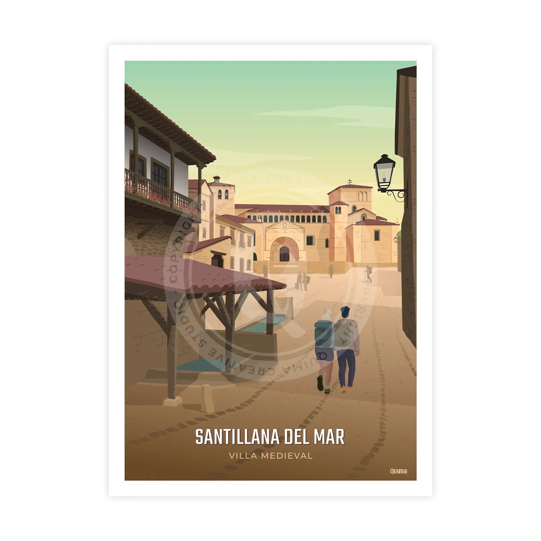 Lámina de Santillana del Mar Cantabria Poster