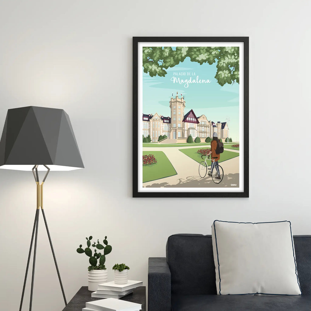 Lámina del Palacio de la Magdalena Santander Travel Poster