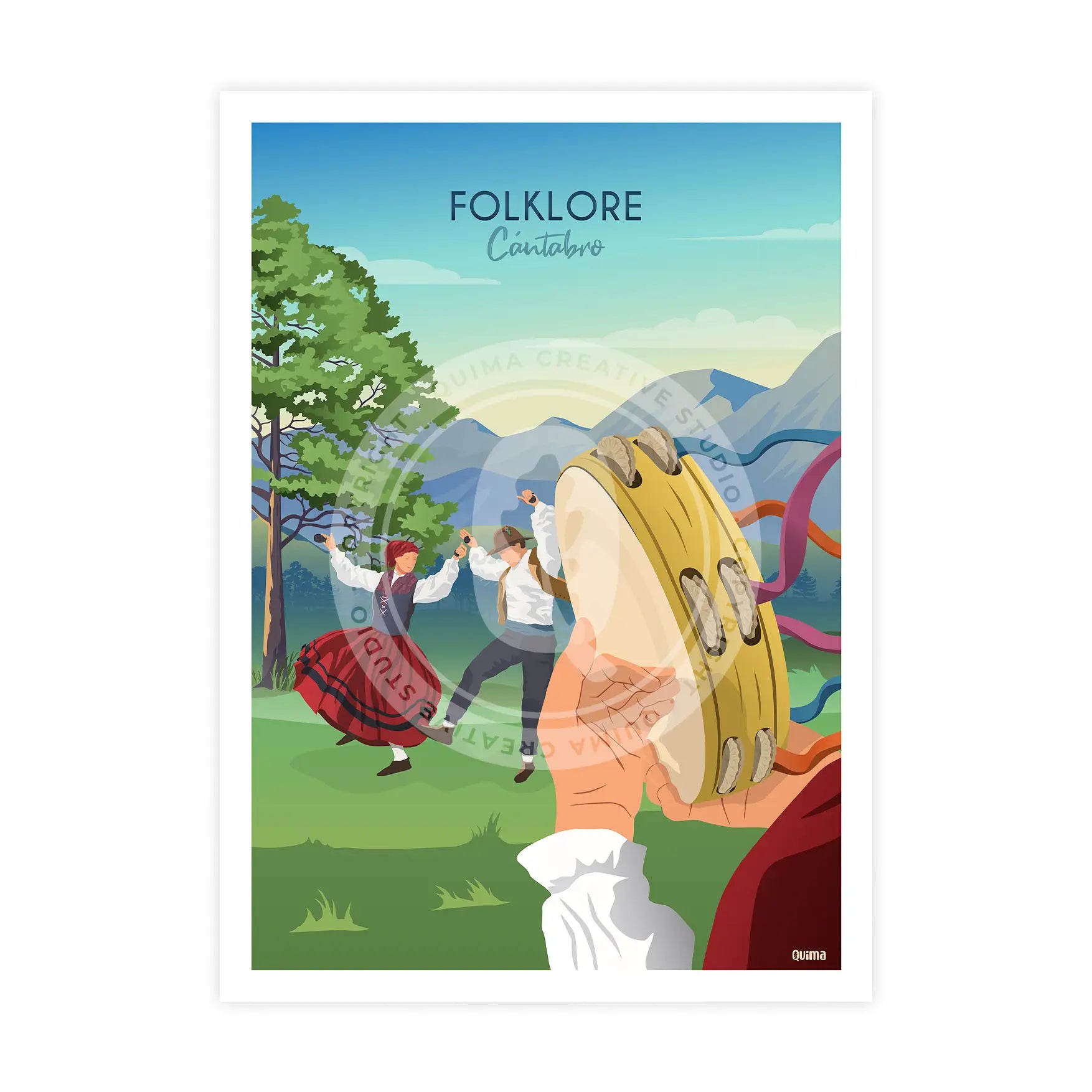 Lámina Folklore cántabro