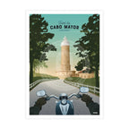Lámina del Faro de Cabo Mayor Santander Travel Poster