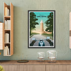 Lámina del Faro de Cabo Mayor Santander Travel Poster