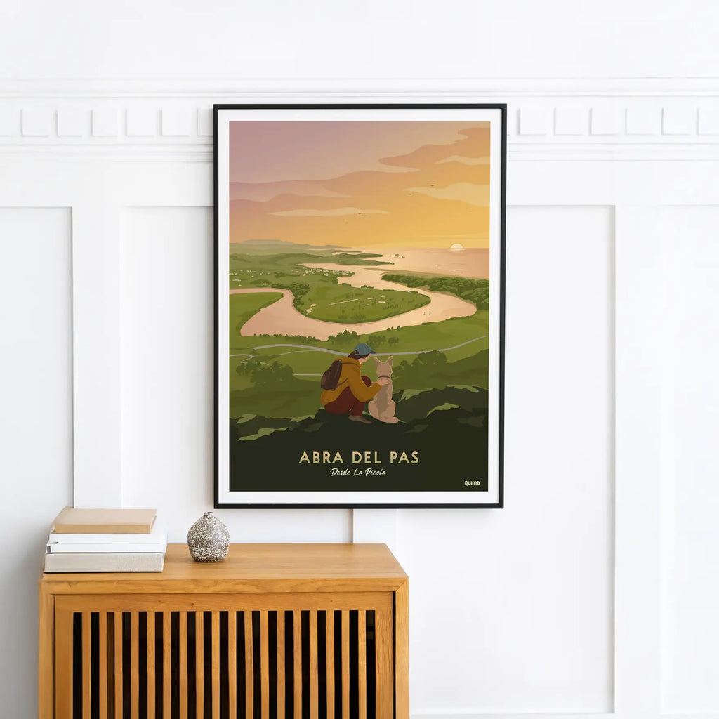 Lámina Abra del Pas La Picota Liencres Travel Poster