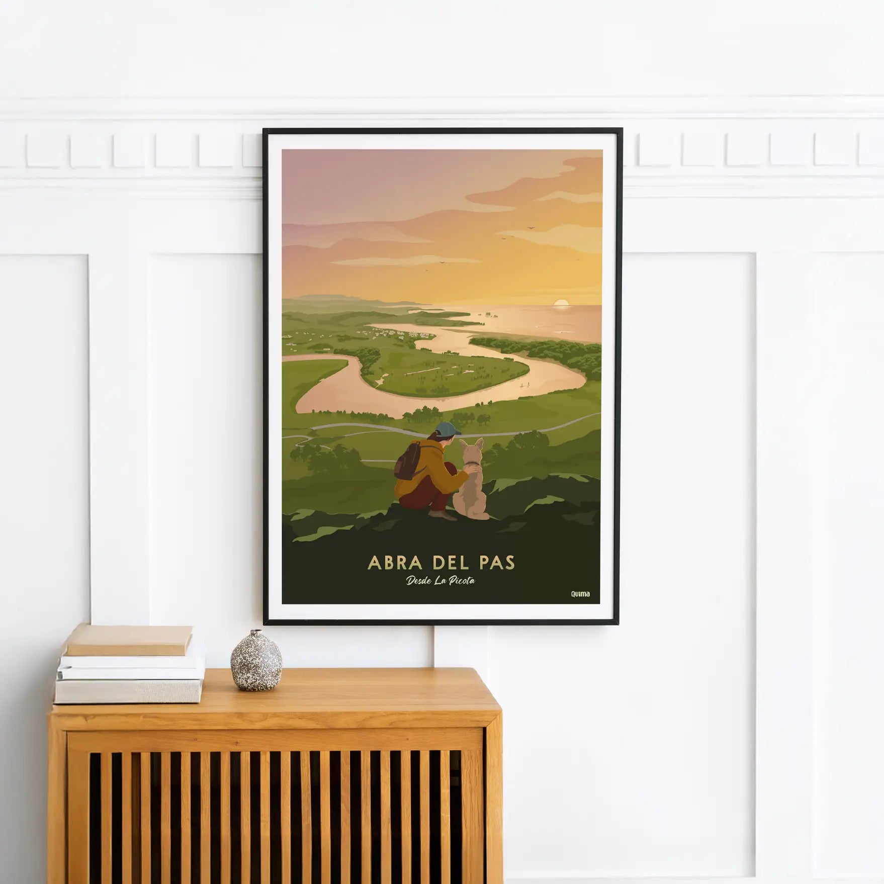 Lámina Abra del Pas La Picota Liencres Travel Poster