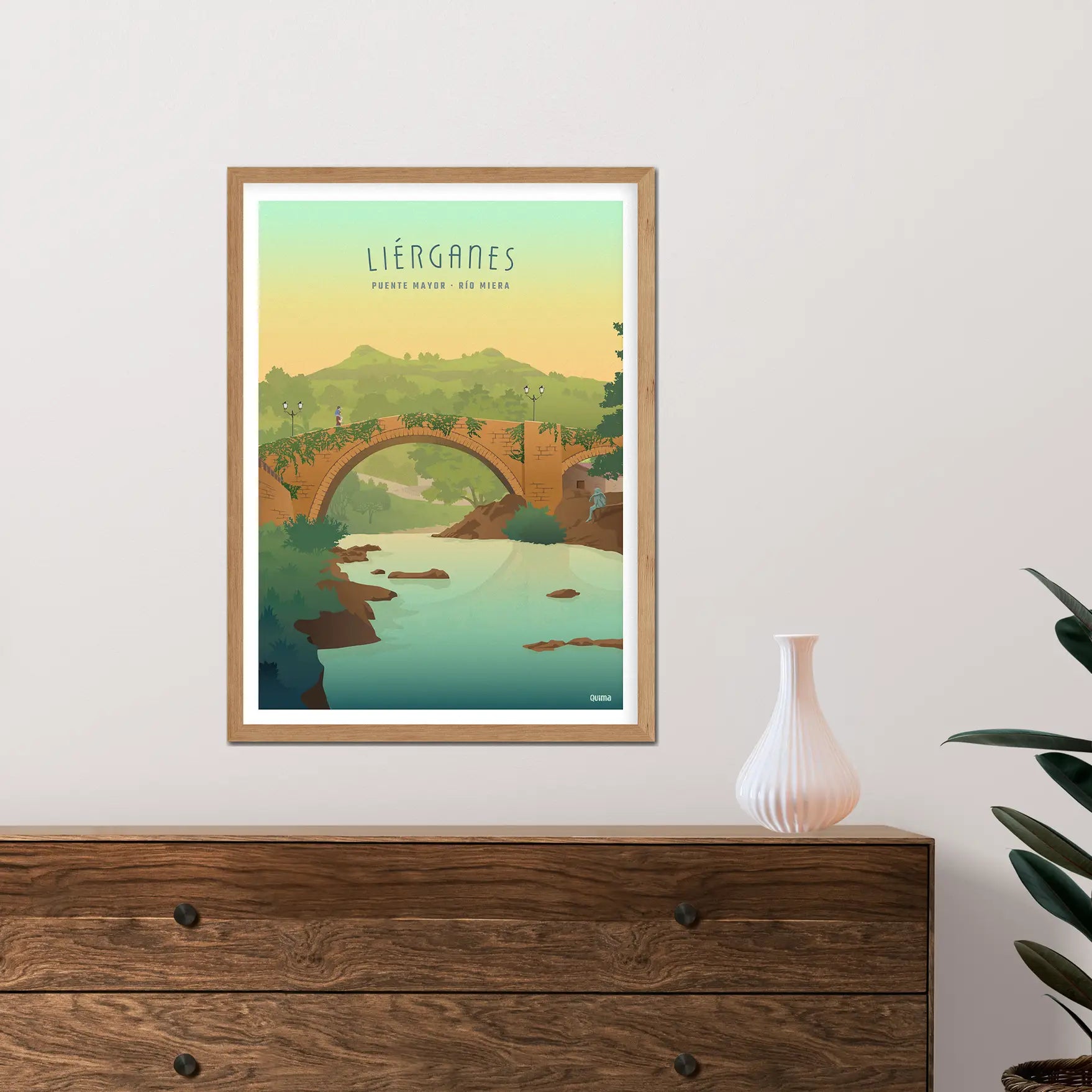 Lámina de Liérganes Cantabria Travel Poster