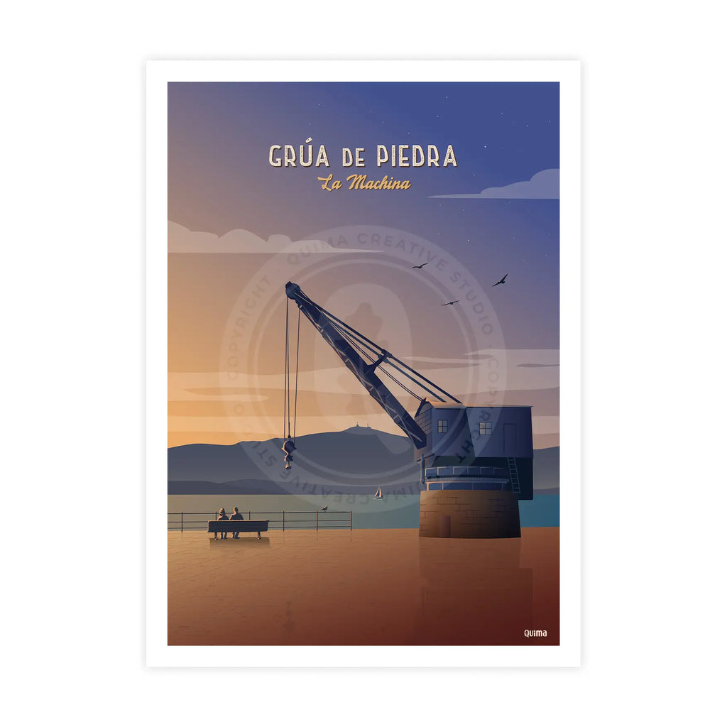 Lámina de la Grúa de Piedra Santander Poster