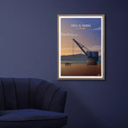 Lámina de la Grúa de Piedra Santander Travel Poster