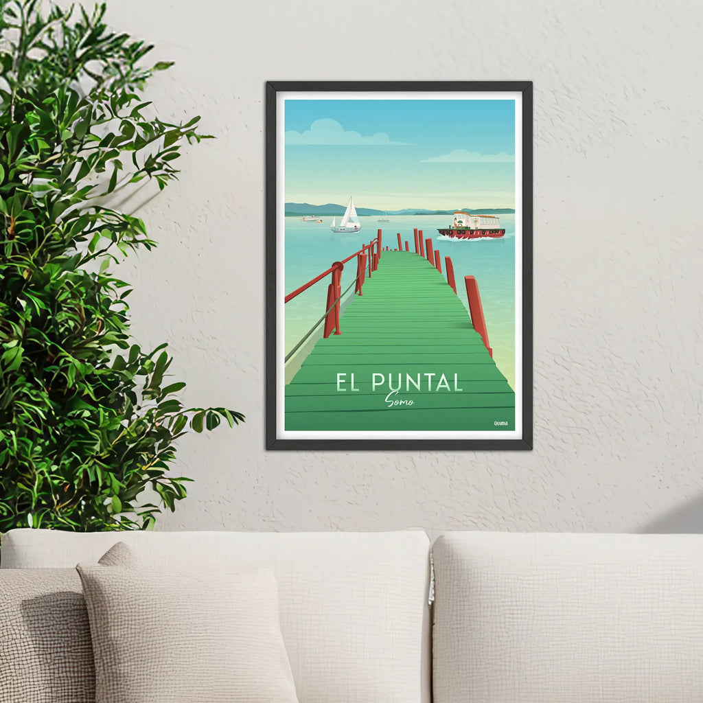 Lámina El Puntal Somo Travel Poster Cantabria