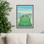 Lámina El Puntal Somo Travel Poster Cantabria