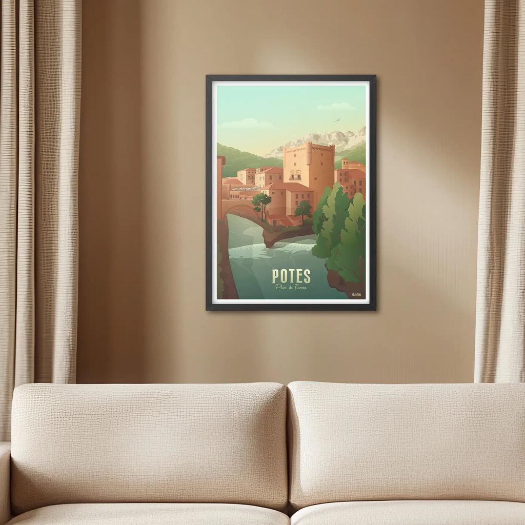 Lámina de Potes Picos de Europa Travel Poster
