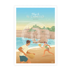 Lámina de la Playa de El Camello Santander Travel Poster