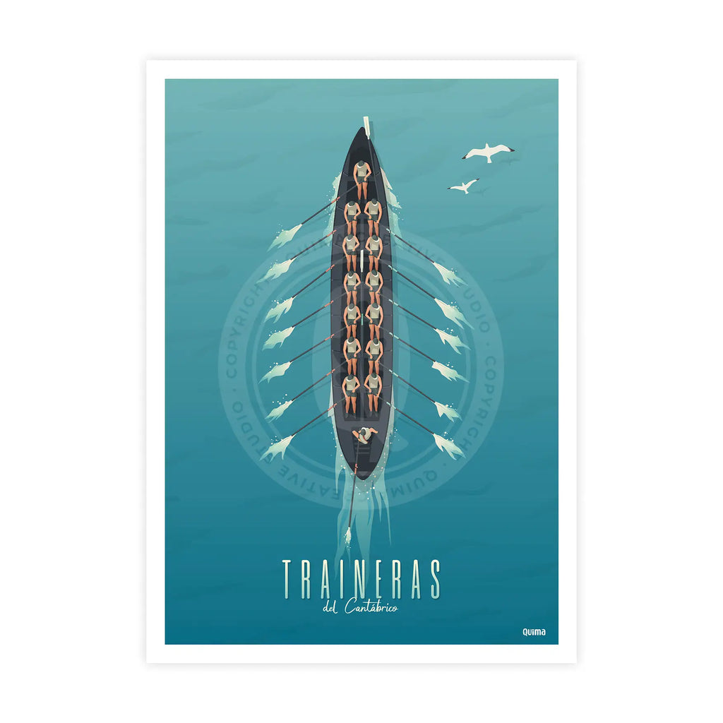 Lámina de Traineras del Cantábrico Poster