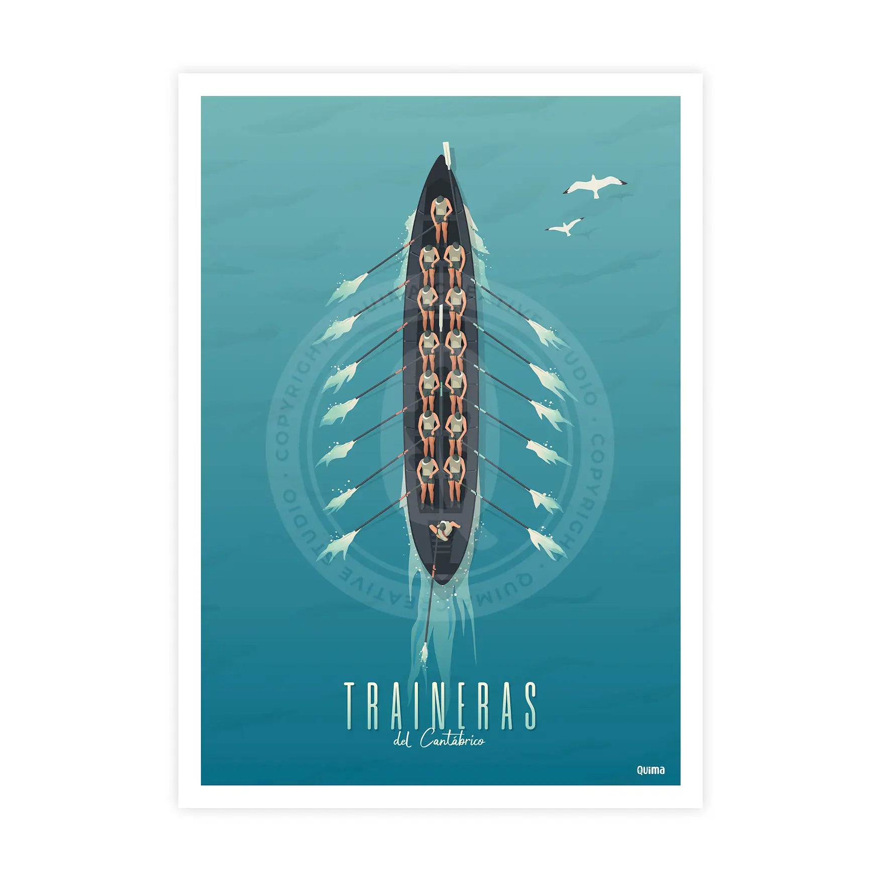 Lámina de Traineras del Cantábrico Poster