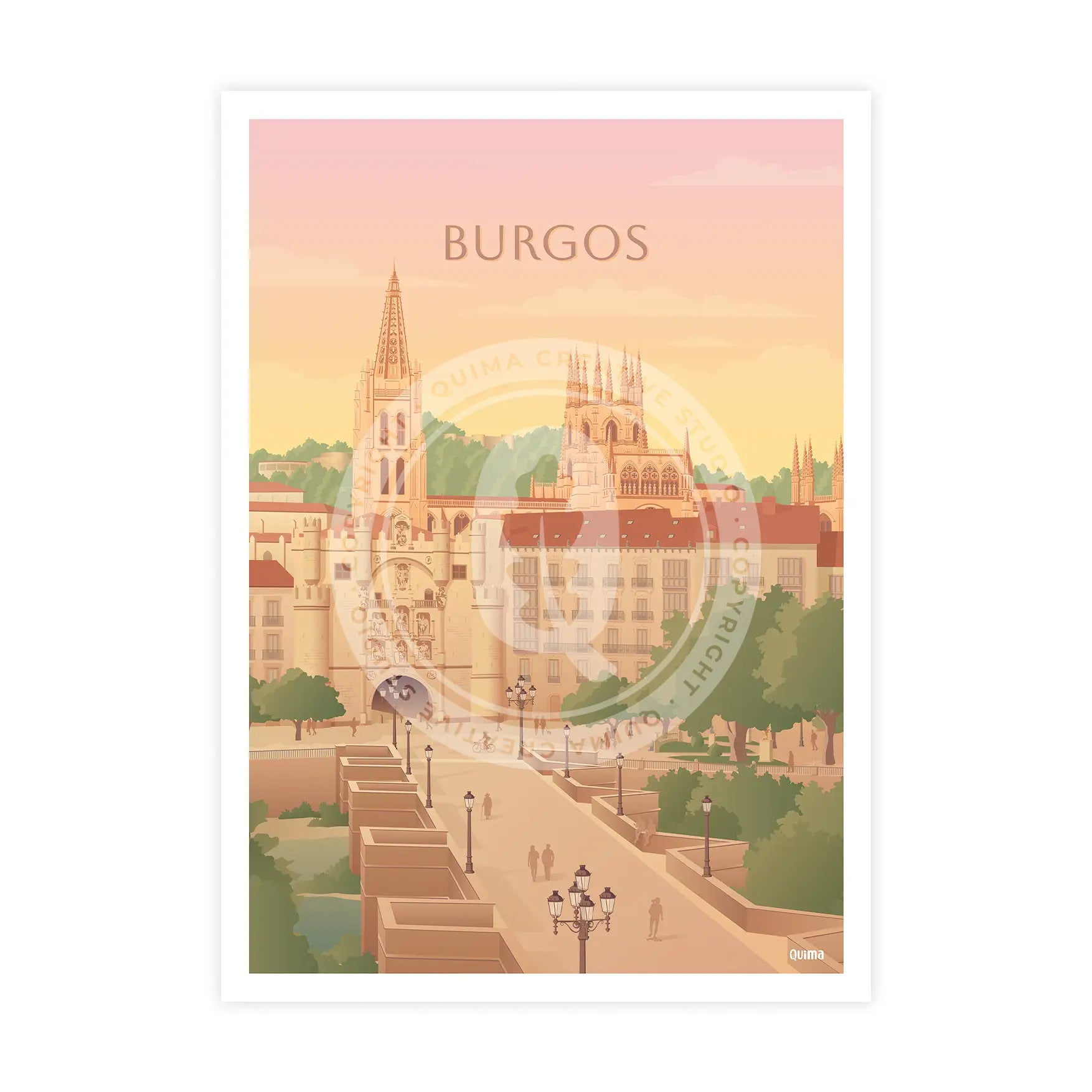 Lámina Burgos Travel Poster