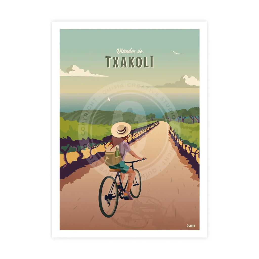 Lámina Viñedos de Txakoli Euskadi Wineyard Poster