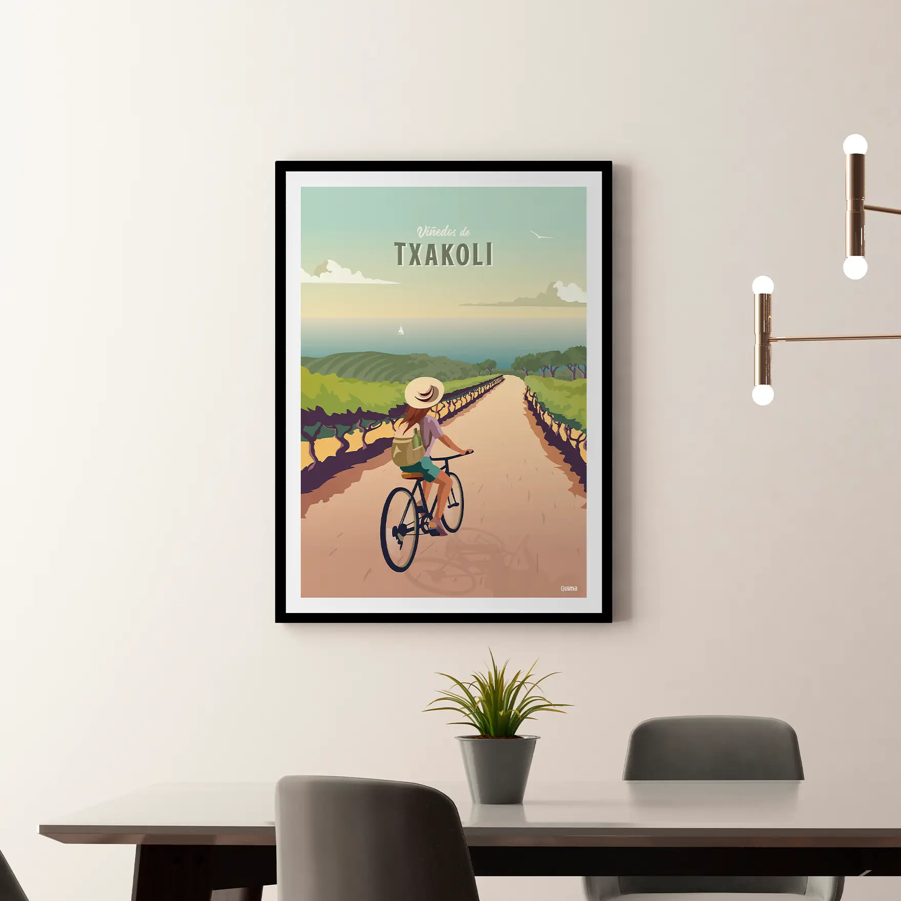 Lámina Viñedos de Txakoli Euskadi Wineyard Poster