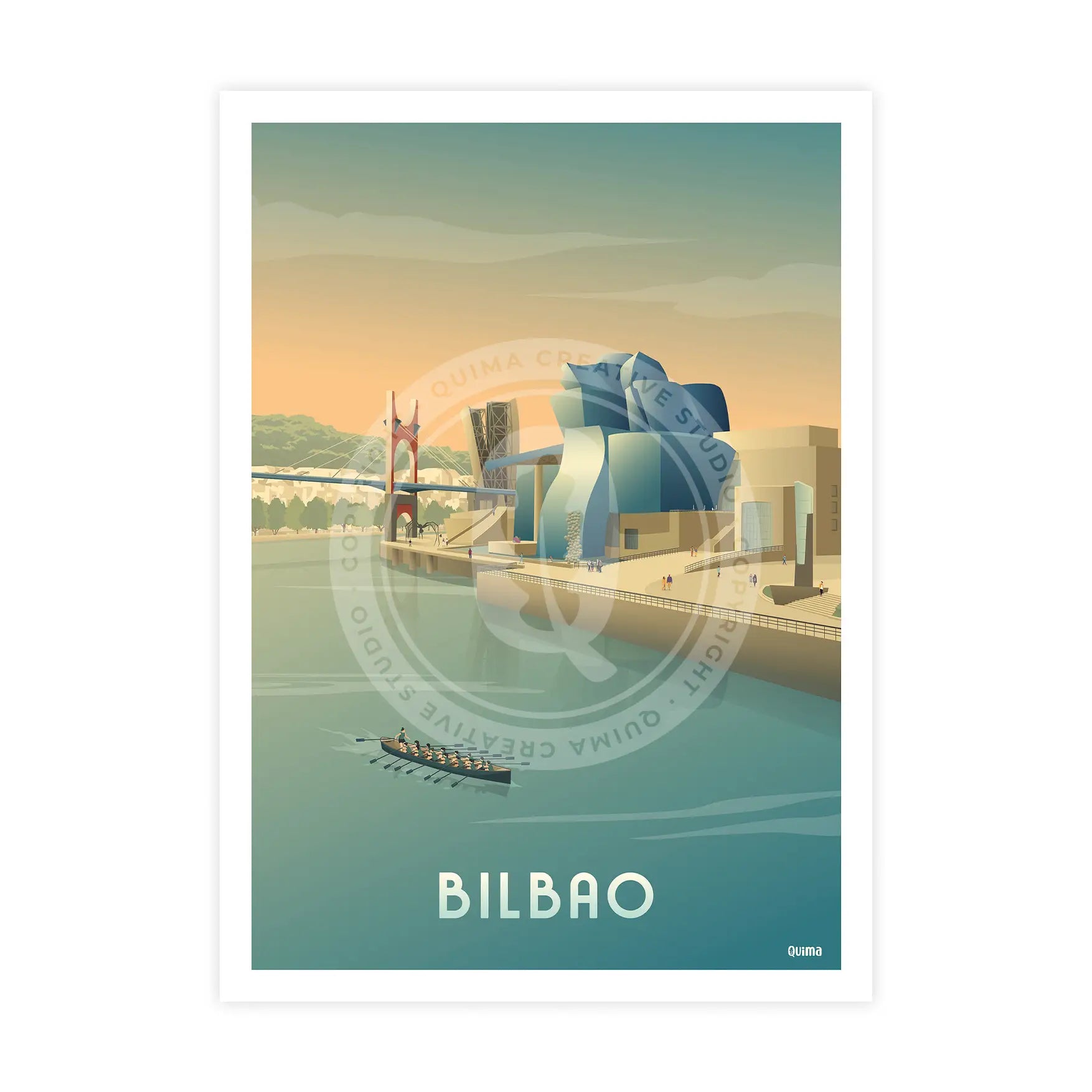 Lámina Bilbao Euskadi Travel Poster Guggenheim País Vasco