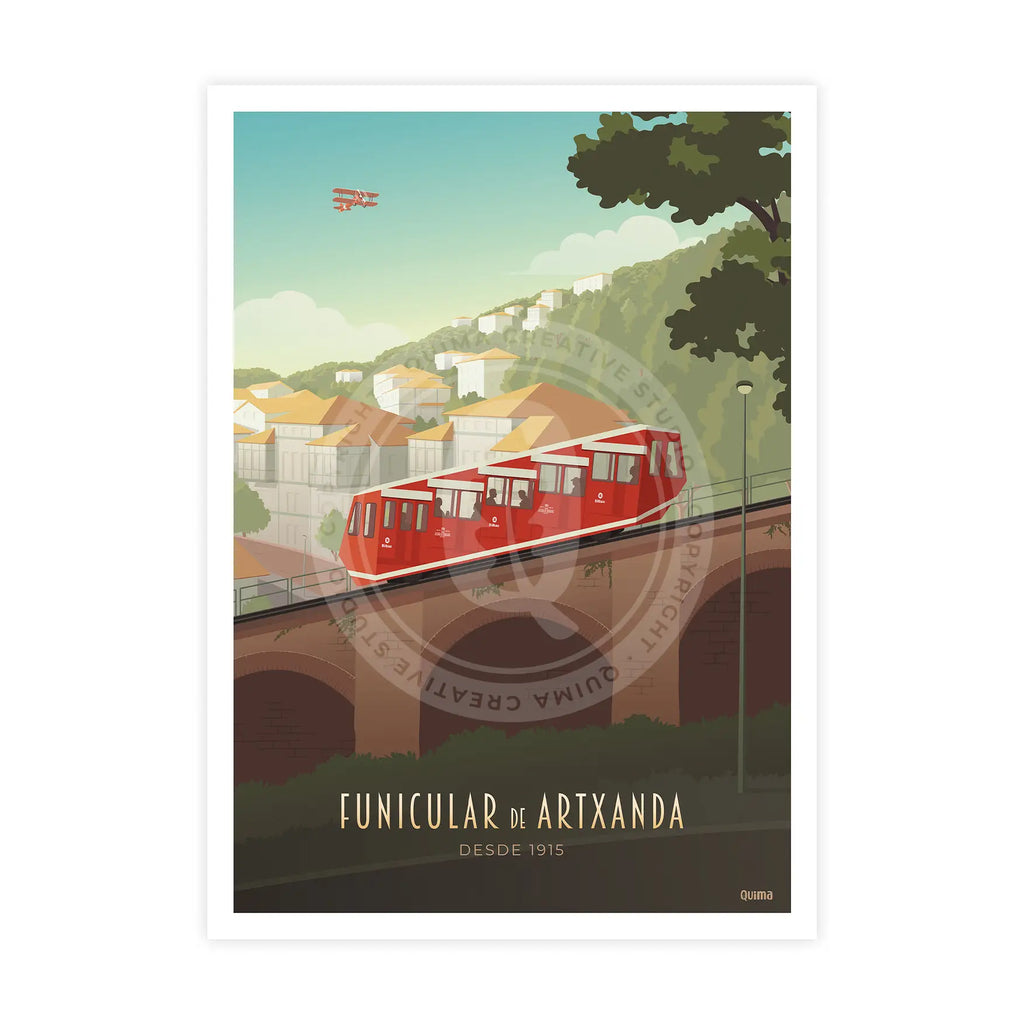 Lámina del Funicular de Artxanda Bilbao Poster