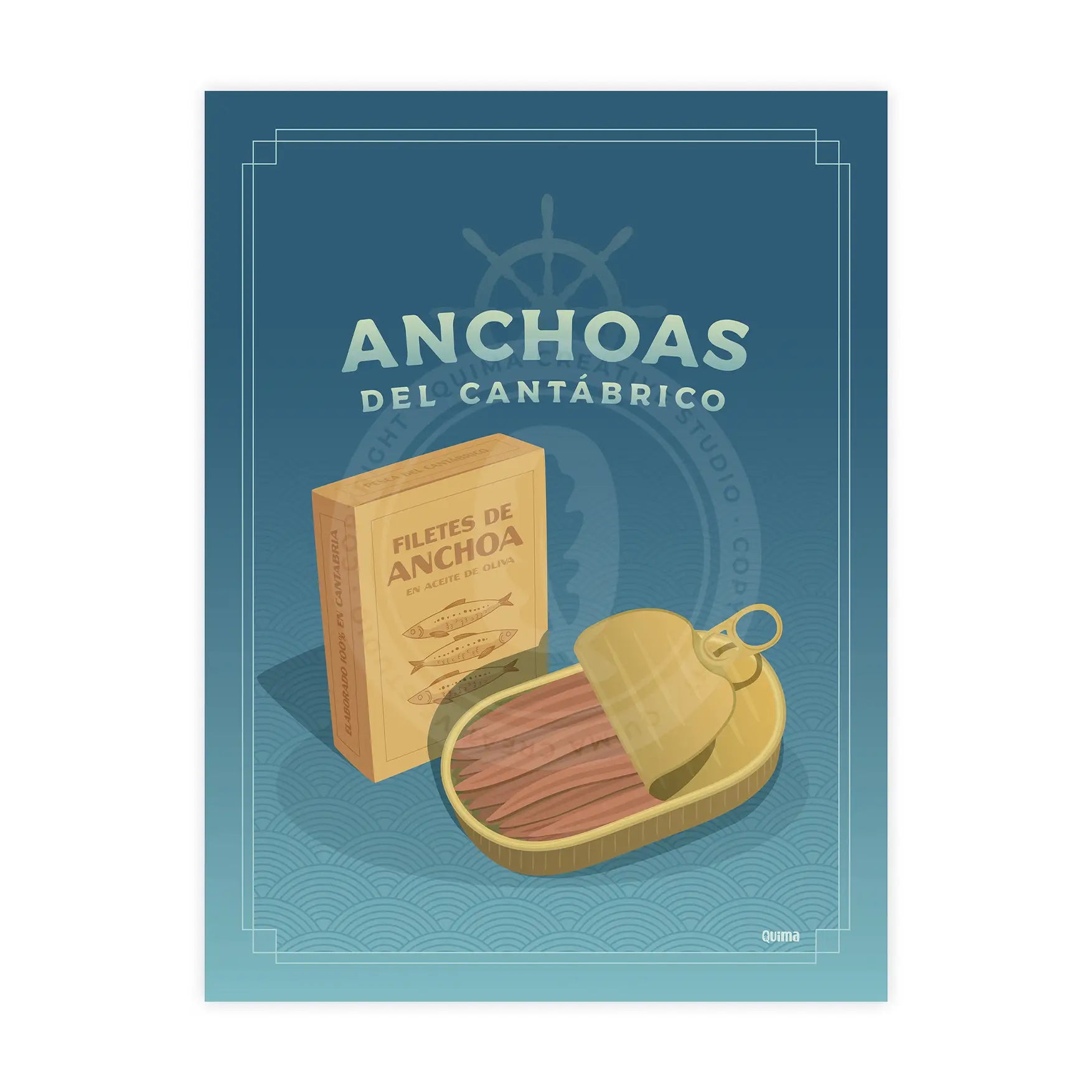 Lámina Anchoas del Cantábrico Poster Gastronomía