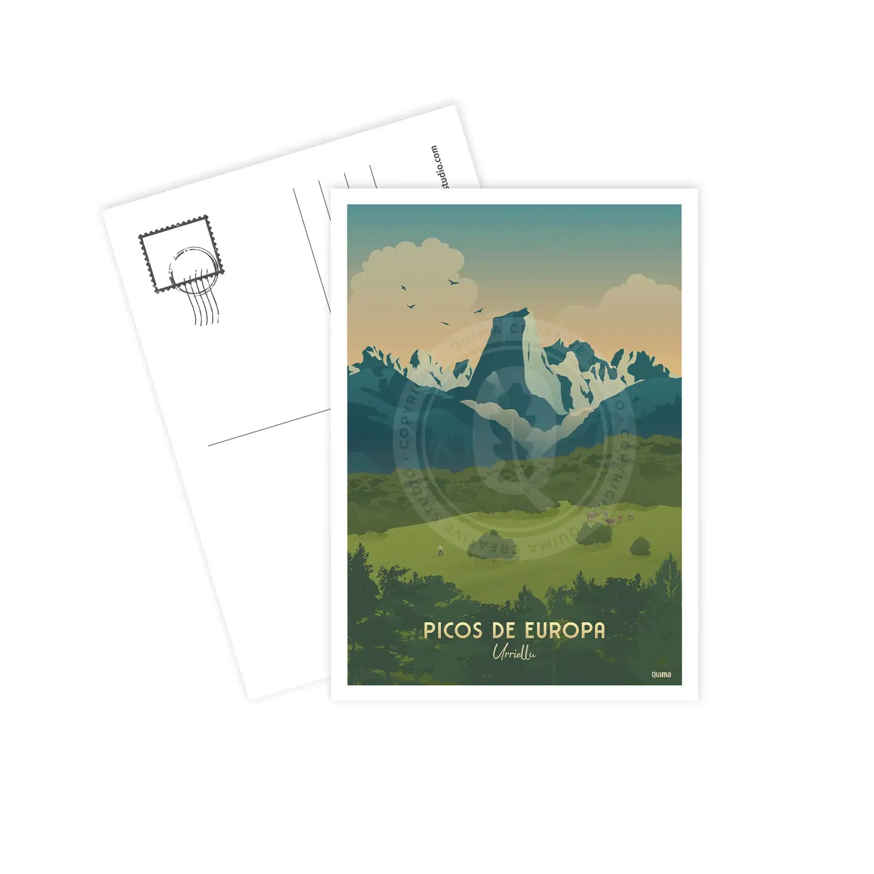 Postal del Urriellu Naranco de Bulnes Picos de Europa Asturias