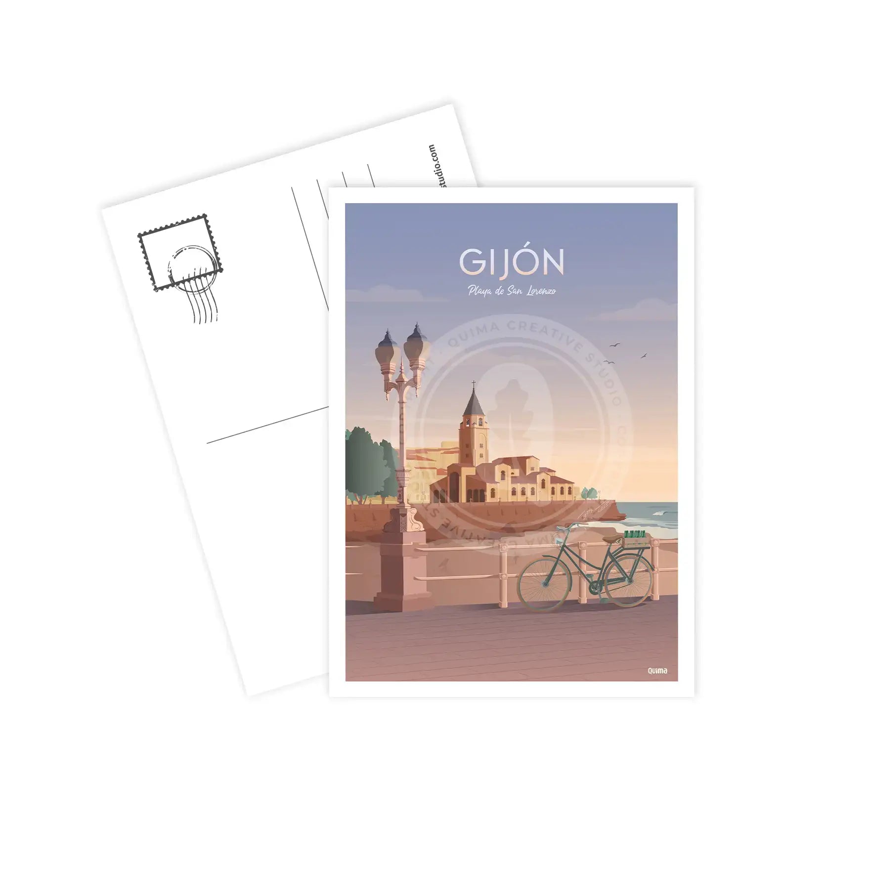 Postal de Gijón Playa de San Lorenzo Asturias