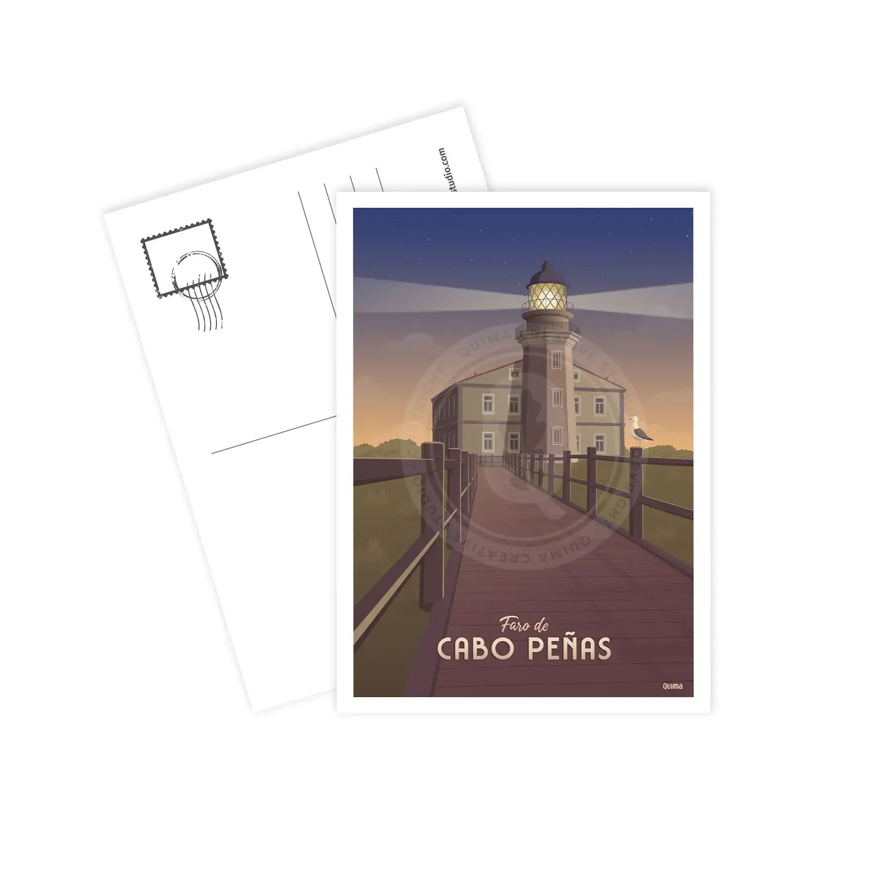 Postal del Faro Cabo Peñas Asturias