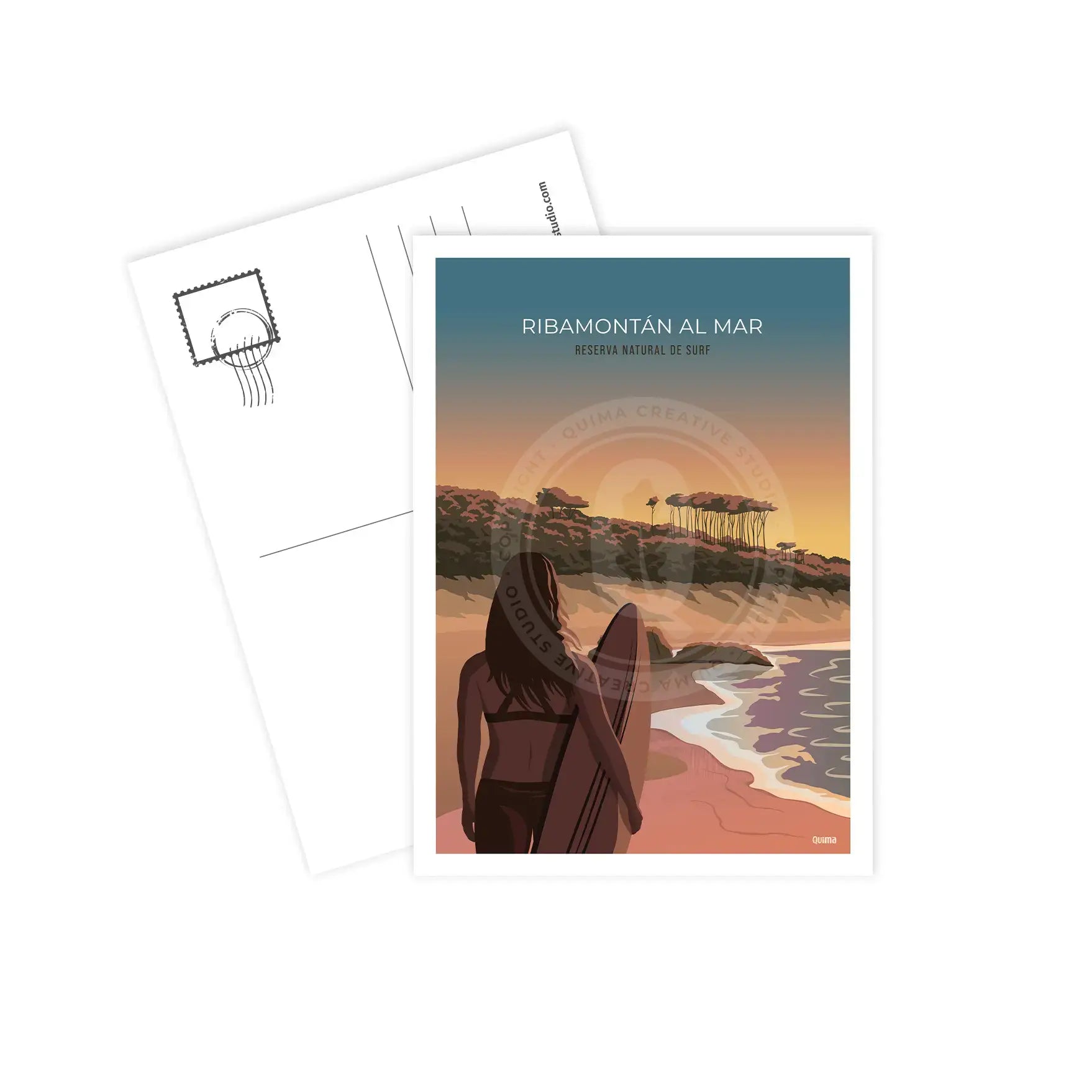 Postal de Ribamontán al Mar Surf Cantabria