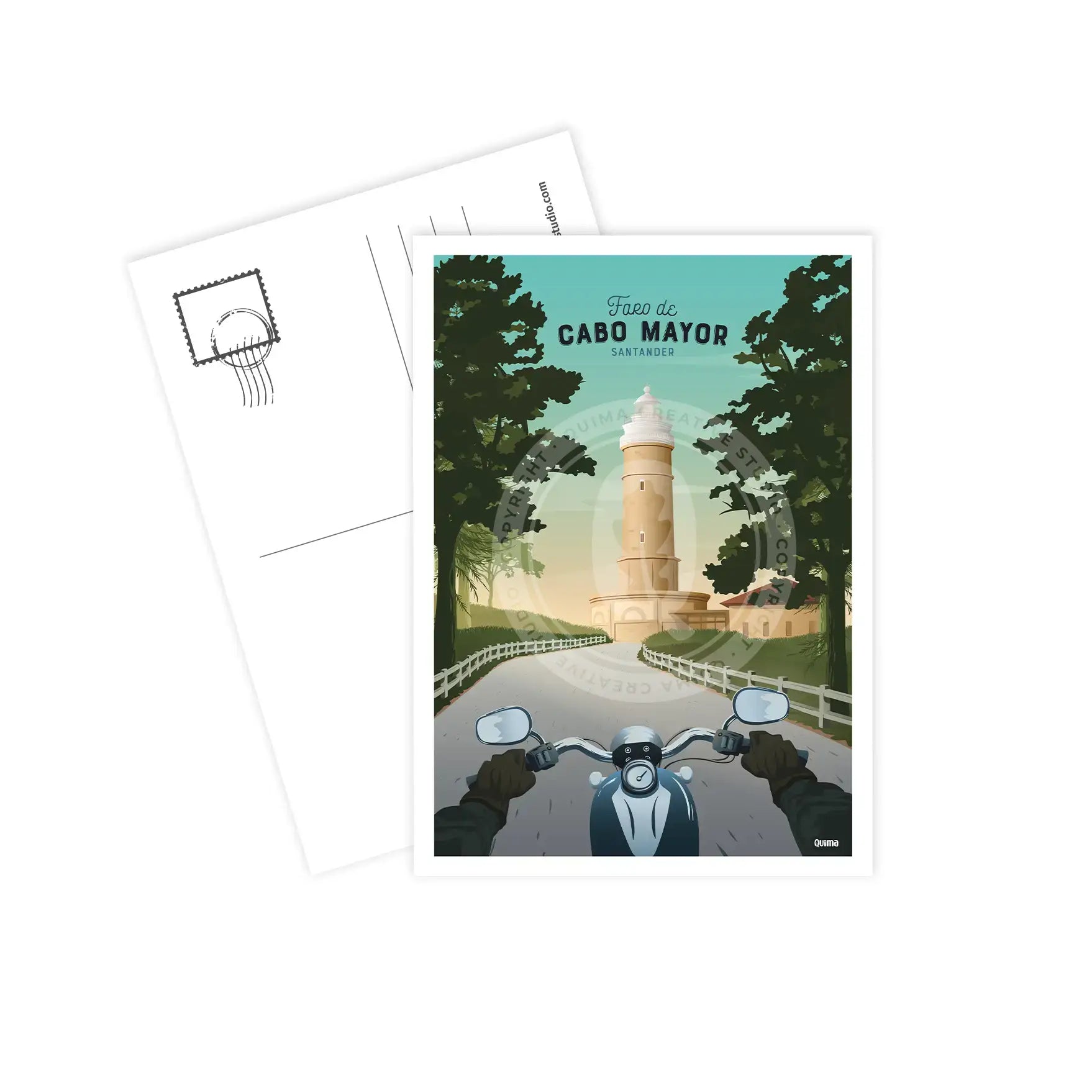 Postal del Faro de Cabo Mayor Santander