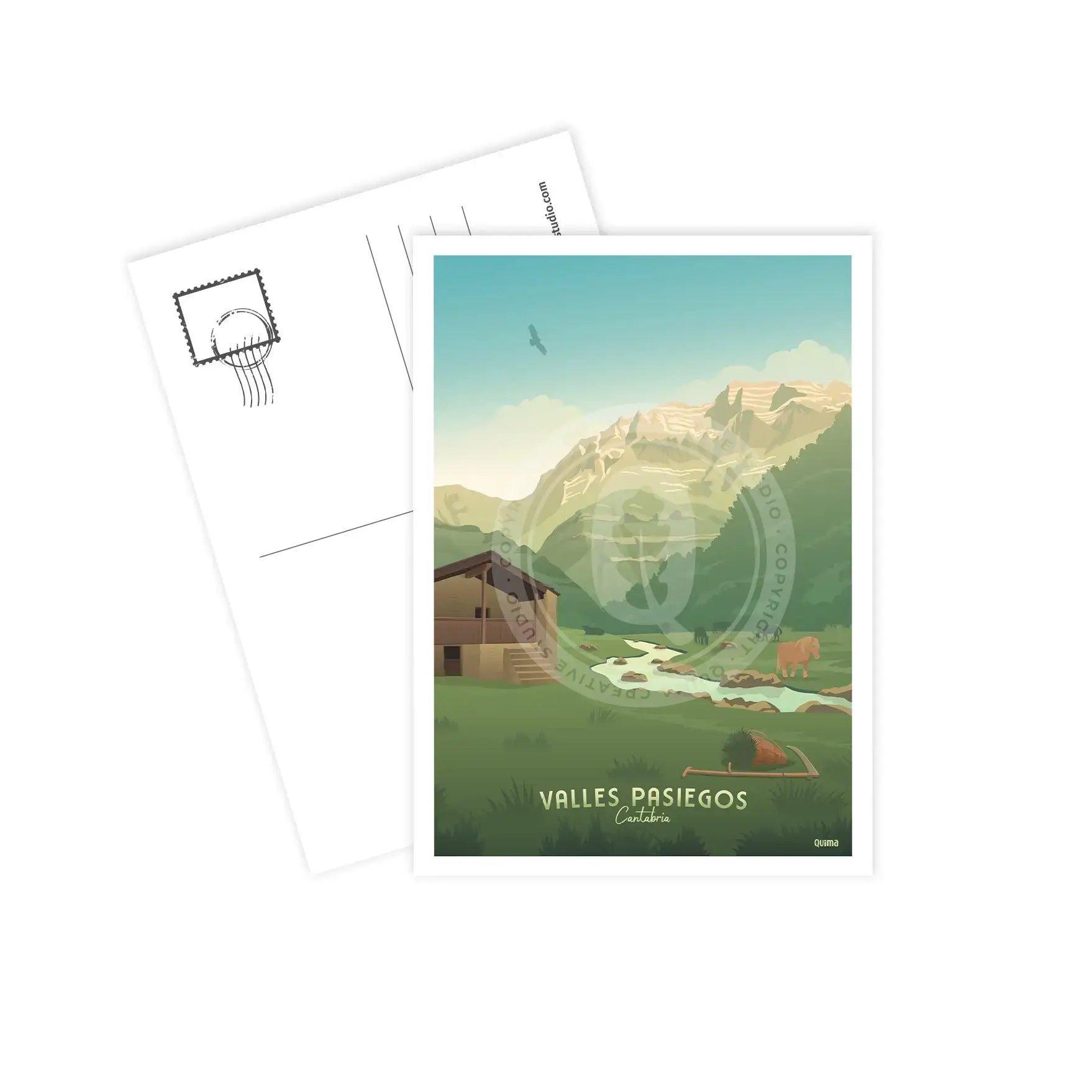 Postal de los Valles Pasiegos Cantabria