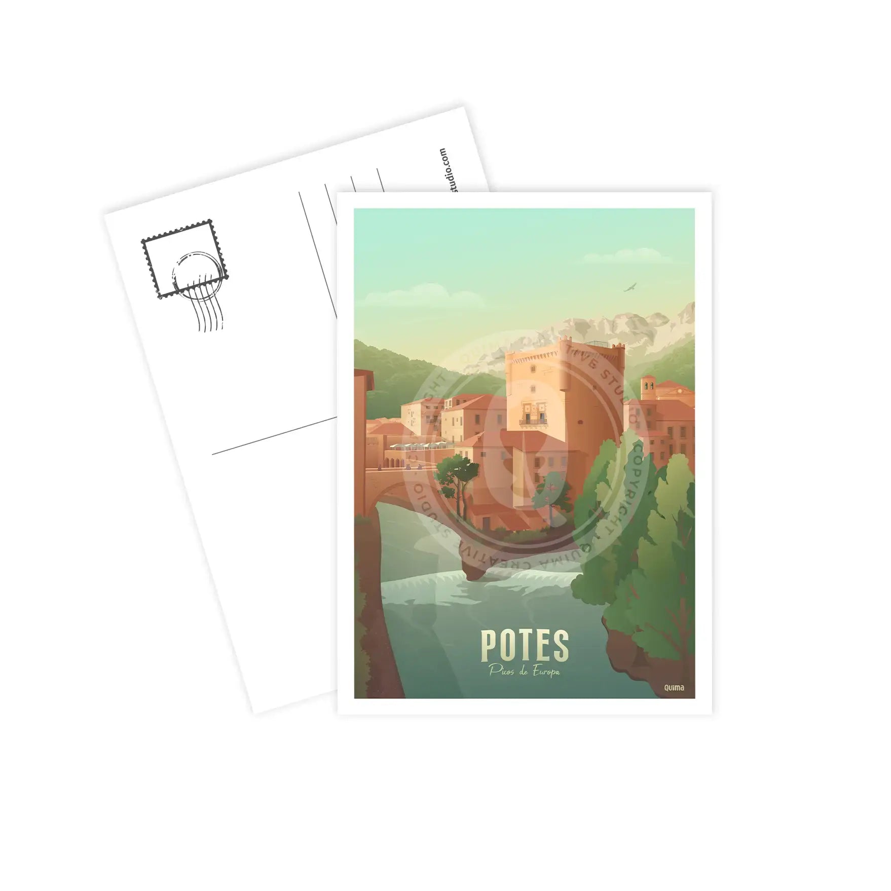Postal de Potes Cantabria Picos de Europa