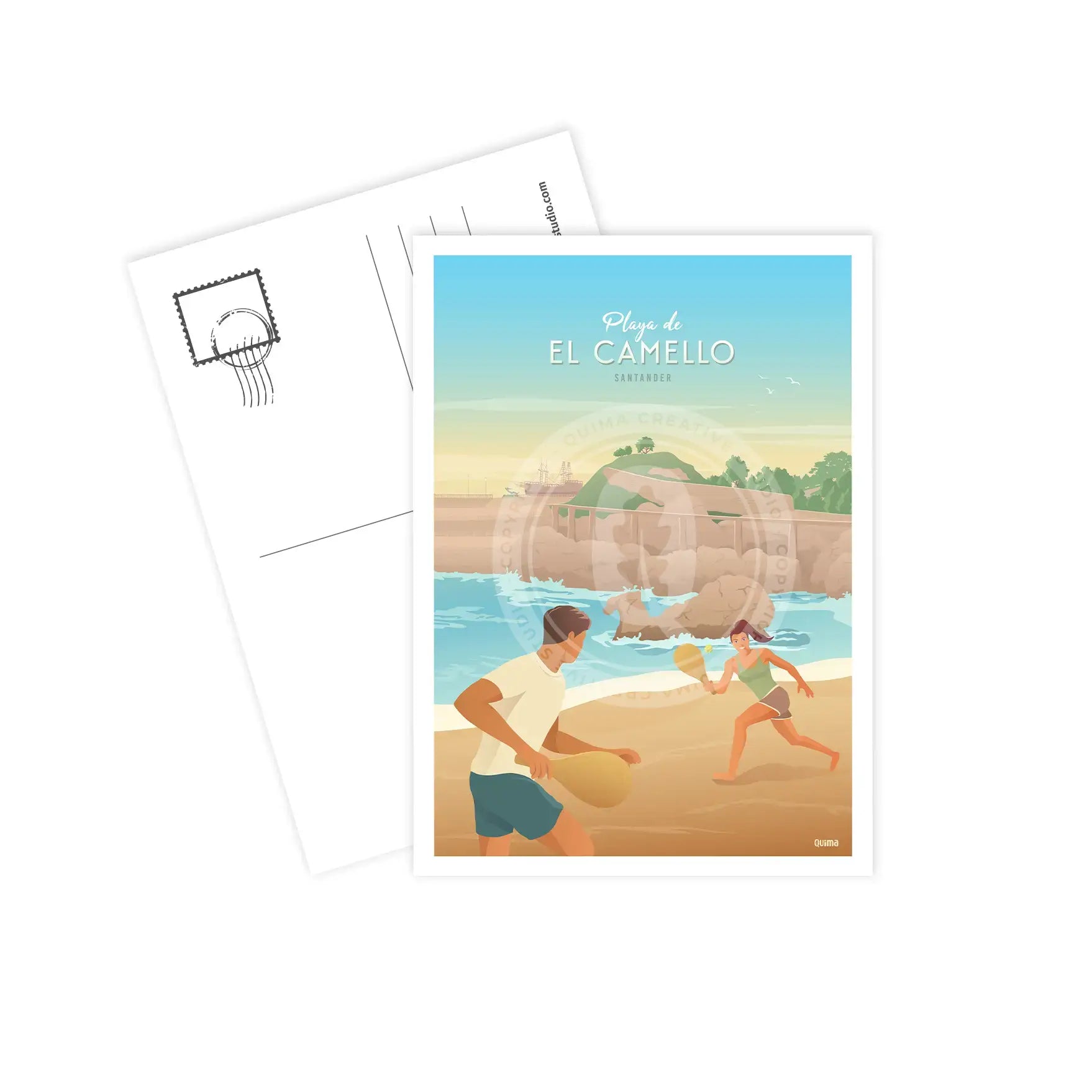 Postal de la Playa de El Camello Santander