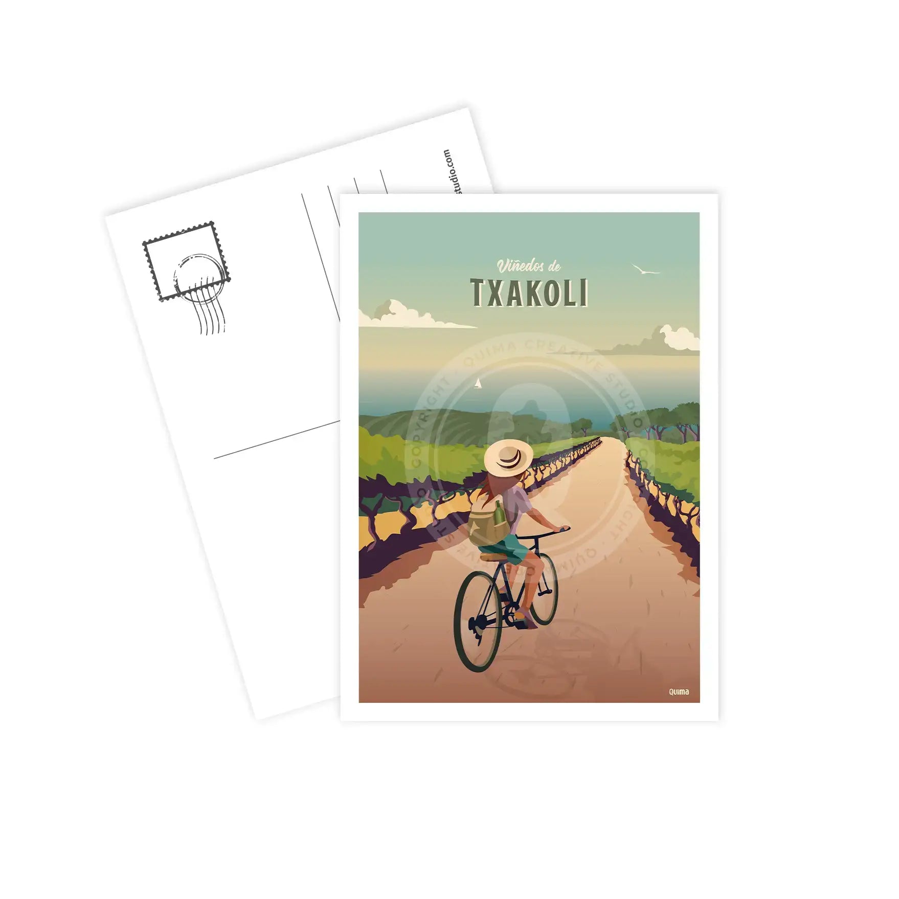 Postal de Viñedos de Txakoli Euskadi País Vasco