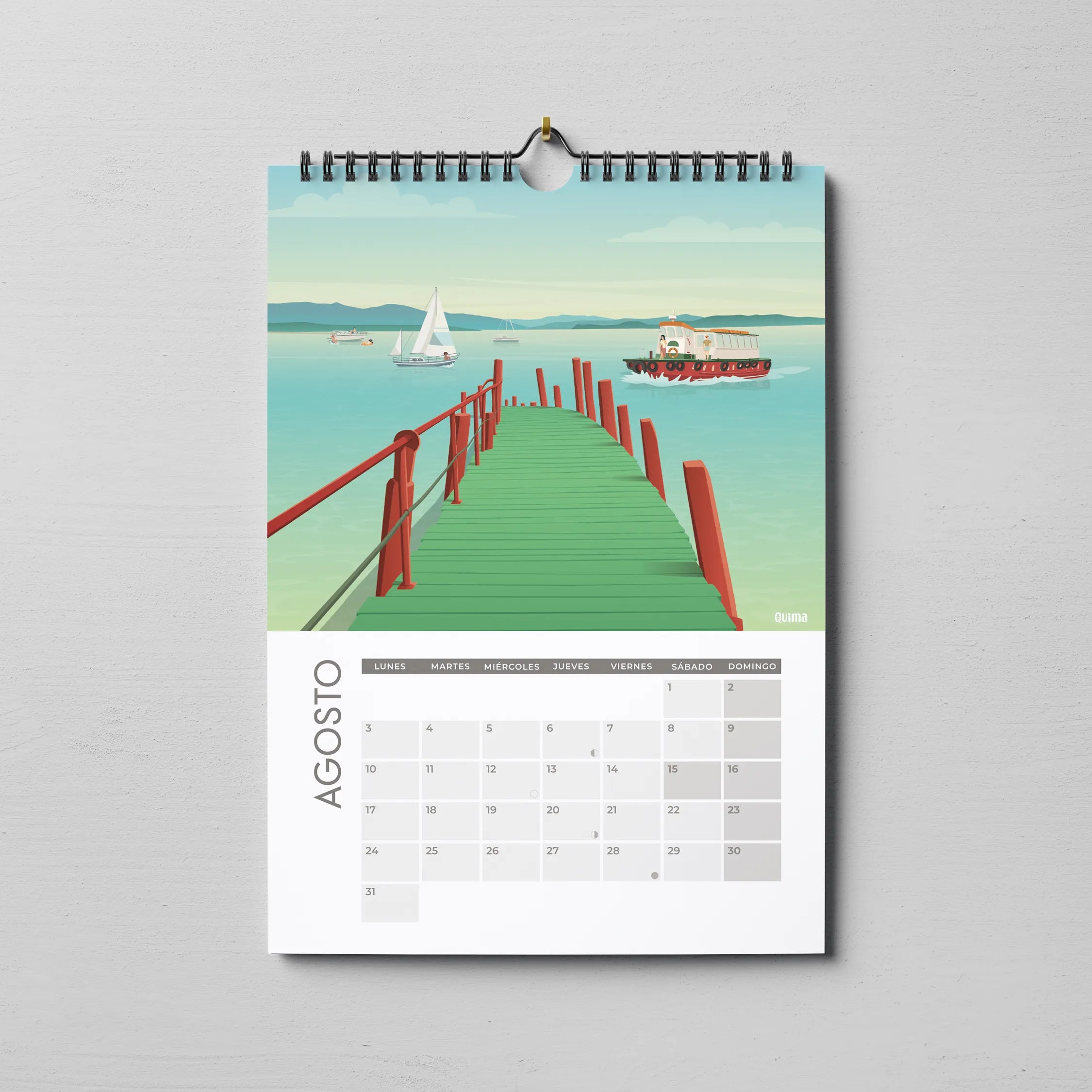 Calendario 2026 Bahía de Santander agosto