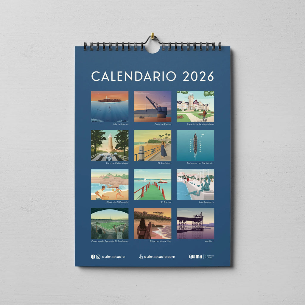 Calendario 2026 Bahía de Santander trasera