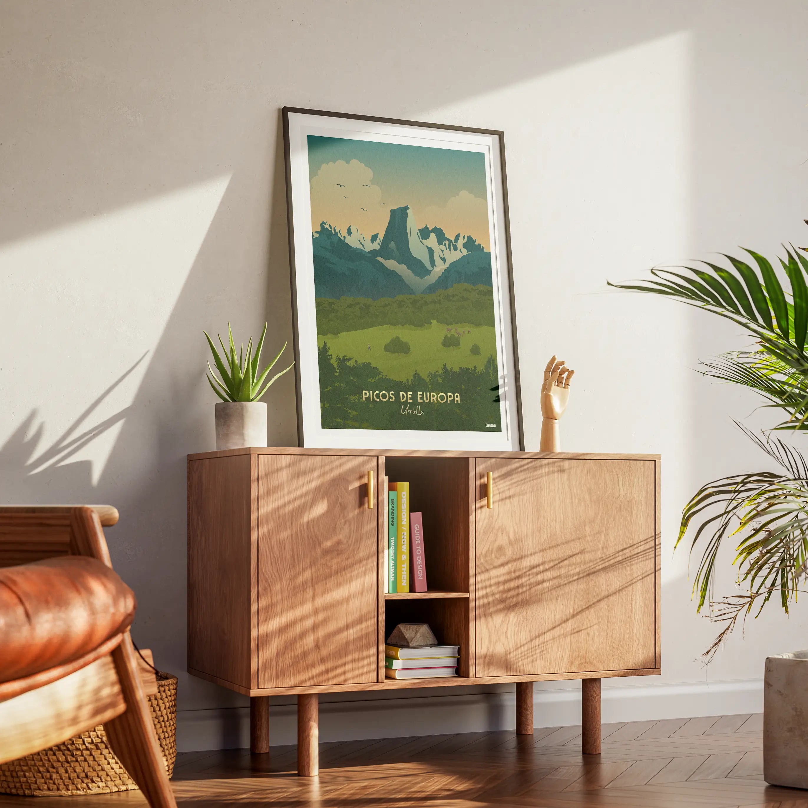 Lámina Urriellu Naranco de Bulnes Picos de Europa Asturias Travel Poster