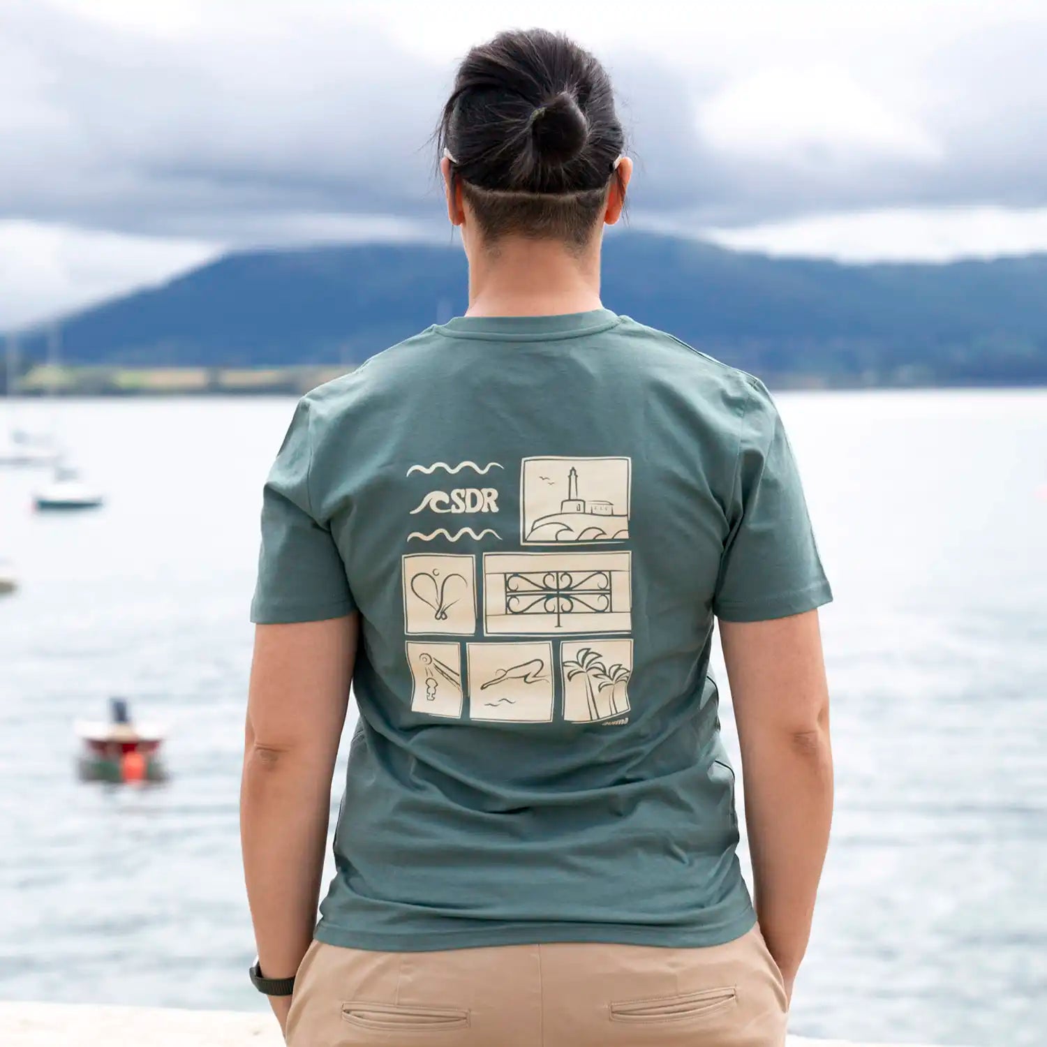 Camiseta Santander SDR verde trasera