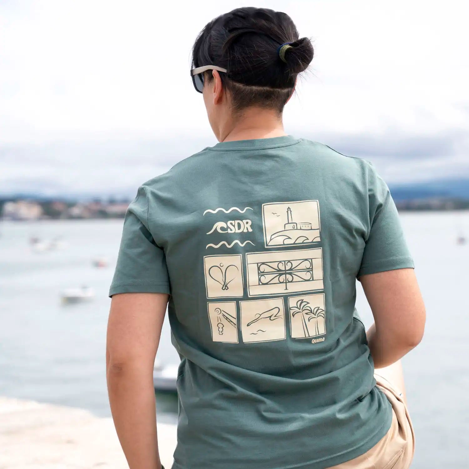 Camiseta Santander SDR verde trasera